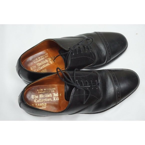 Loake Bros. British Isles Collection Black Cap Toe Mens Dress Shoes Sz 9.5 - Picture 8 of 10